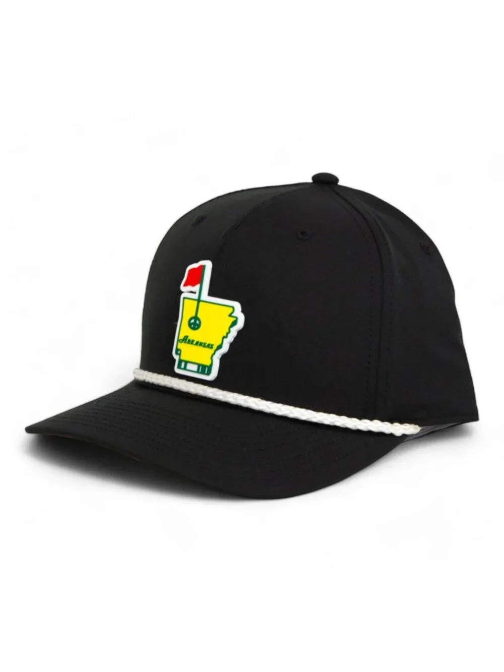 Arkansas Masters Golf 3D Five Panel Classic Rope Hat- Black/ White